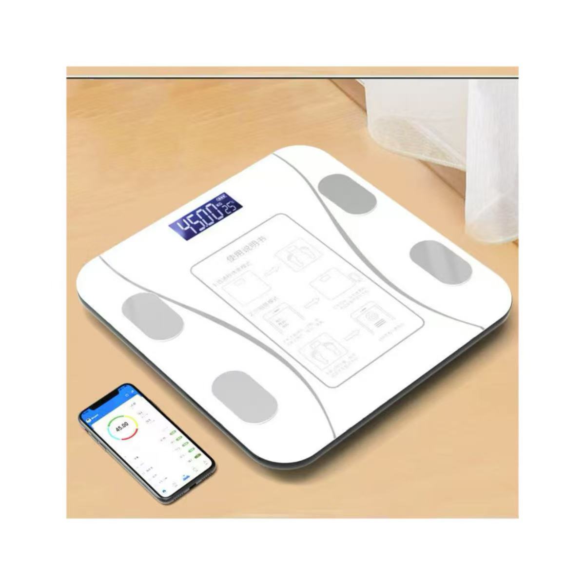 Digital Body Weight Scale - 体脂肪計スマートワイヤレスデジタル体重計体組成分析装置スマートフォンアプリ付きBluetooth対応