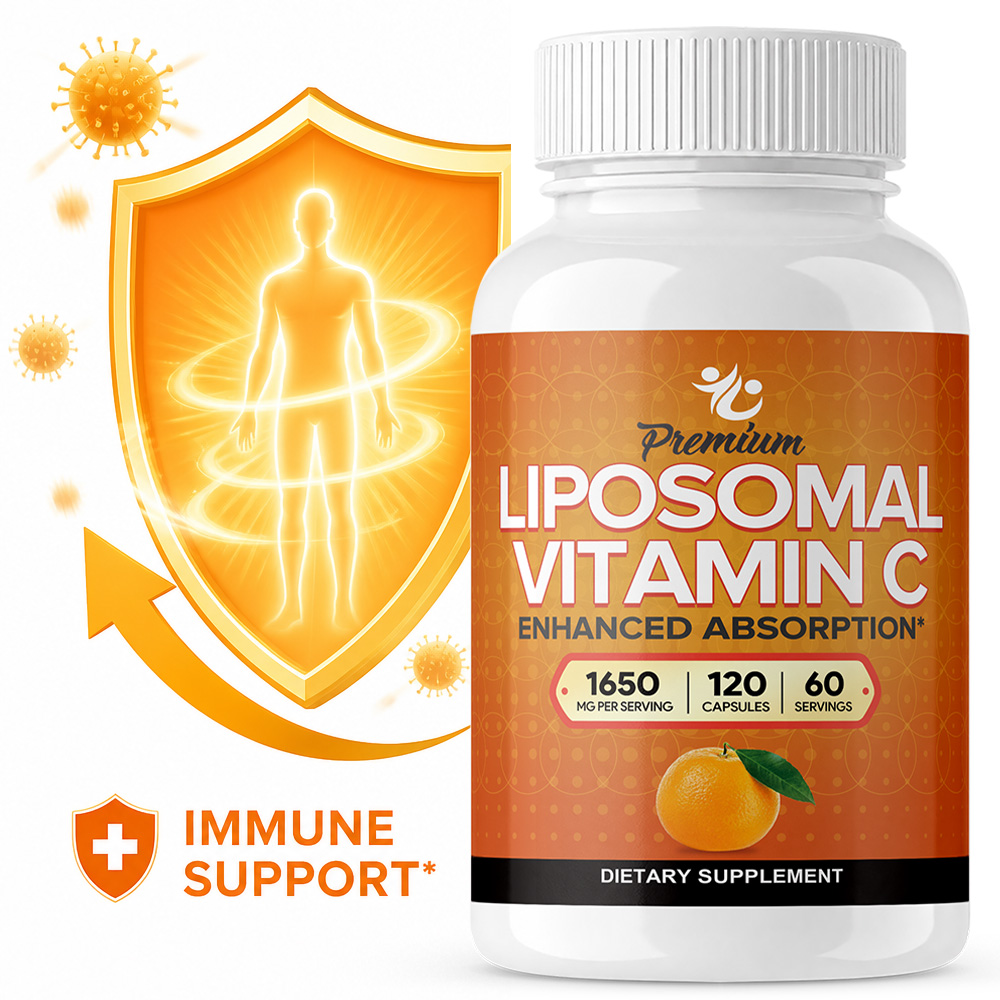 Health And Wellness Promotion - リポソーム状ビタミンCカプセル 1650mg、コラーゲン生成促進、肌の健康、全身の防御力、そして全体的な健康状態をサポート
