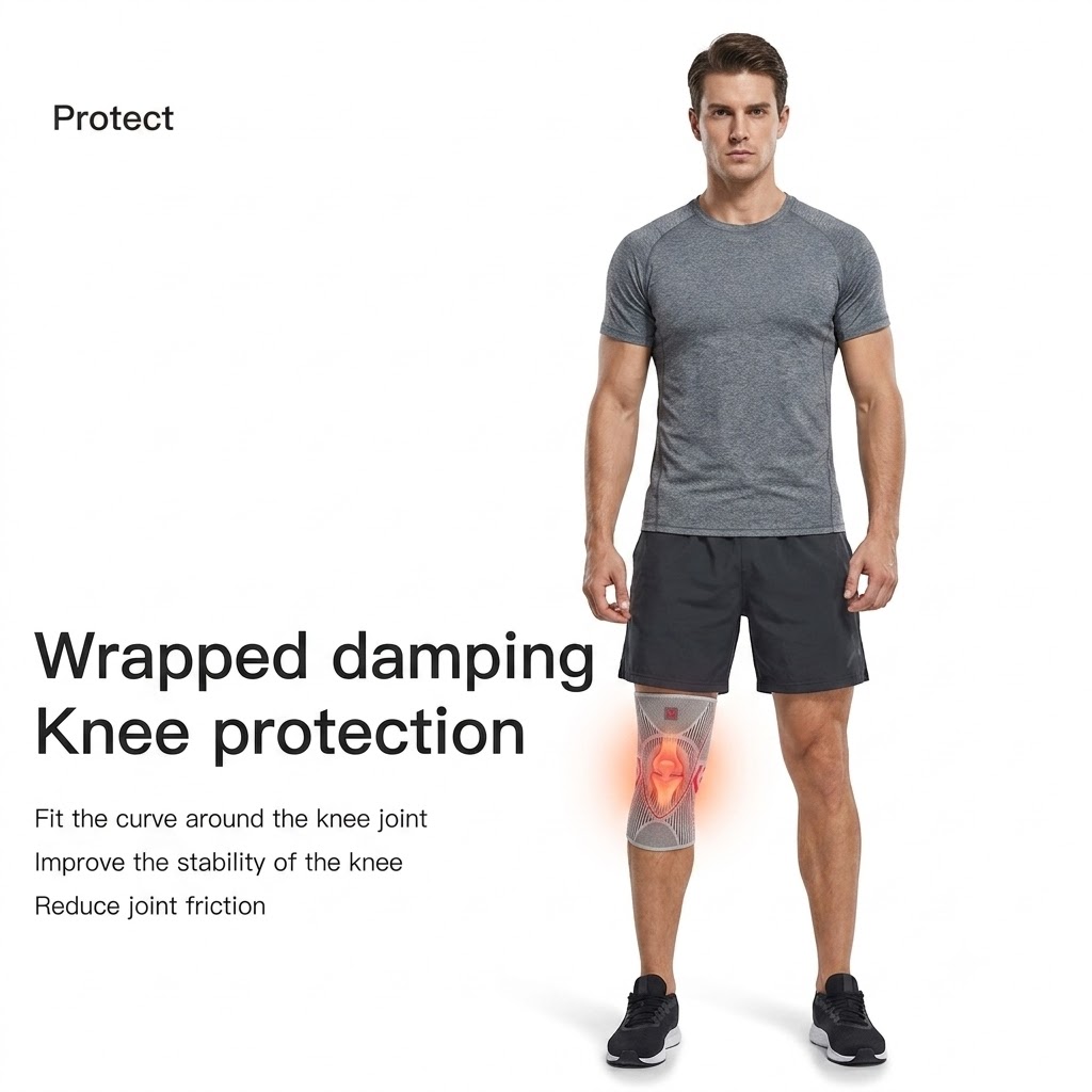 Compression Knee Sleeve - 1PC 膝パッド圧縮膝パッド膝ブレース関節炎用関節サポートスポーツ安全バレーボールジムスポーツブレースプロテクター