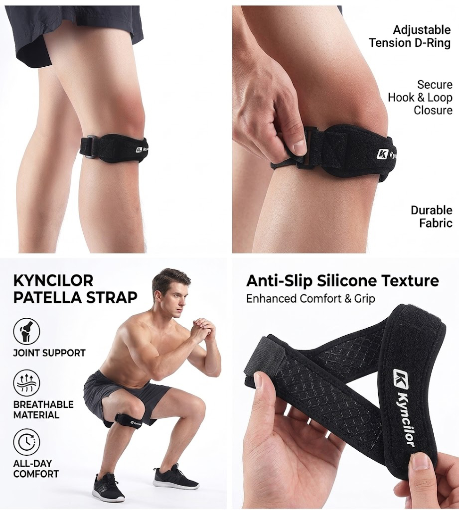 Compression Knee Sleeve - スポーツ用レッグスリーブ、男女兼用フルレッグコンプレッションスリーブ、滑り止めシリコンストリップ付き膝スリーブ