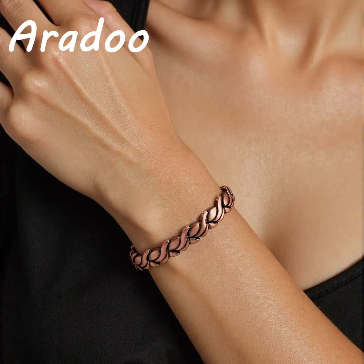 Health Wellness Bracelet - ARADOO 女性用純銅磁気ブレスレット – 99.99% 天然銅セラピージュエリー ヘルス&ウェルネス
