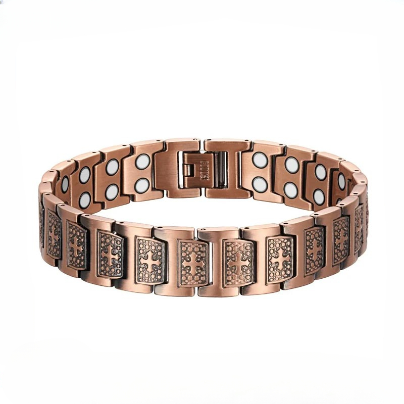Health Wellness Bracelet - バイキング磁気ブレスレット メンズ ステンレススチール クロスカフ 健康 ウェルネス