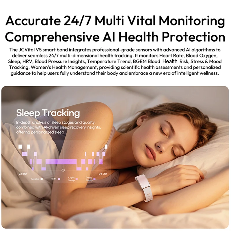 Health Wellness Bracelet - スリムスマートヘルスストラップ、手頃な価格のフィットネスブレスレット、毎日の活動、睡眠と健康状態の追跡に最適