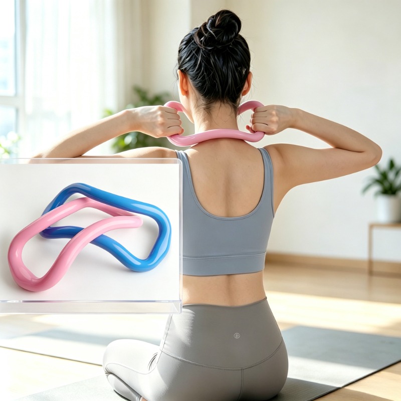Health Wellness And Fitness - プラティヨガリングショルダーストレッチトレーナー筋肉リラクゼーションなだめるようなマッサージリング痩身ホームフィットネス機器