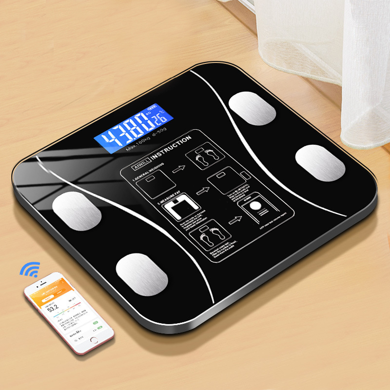 Digital Body Weight Scale - 体脂肪計スマートワイヤレスデジタル体重計体組成分析装置スマートフォンアプリ付きBluetooth対応