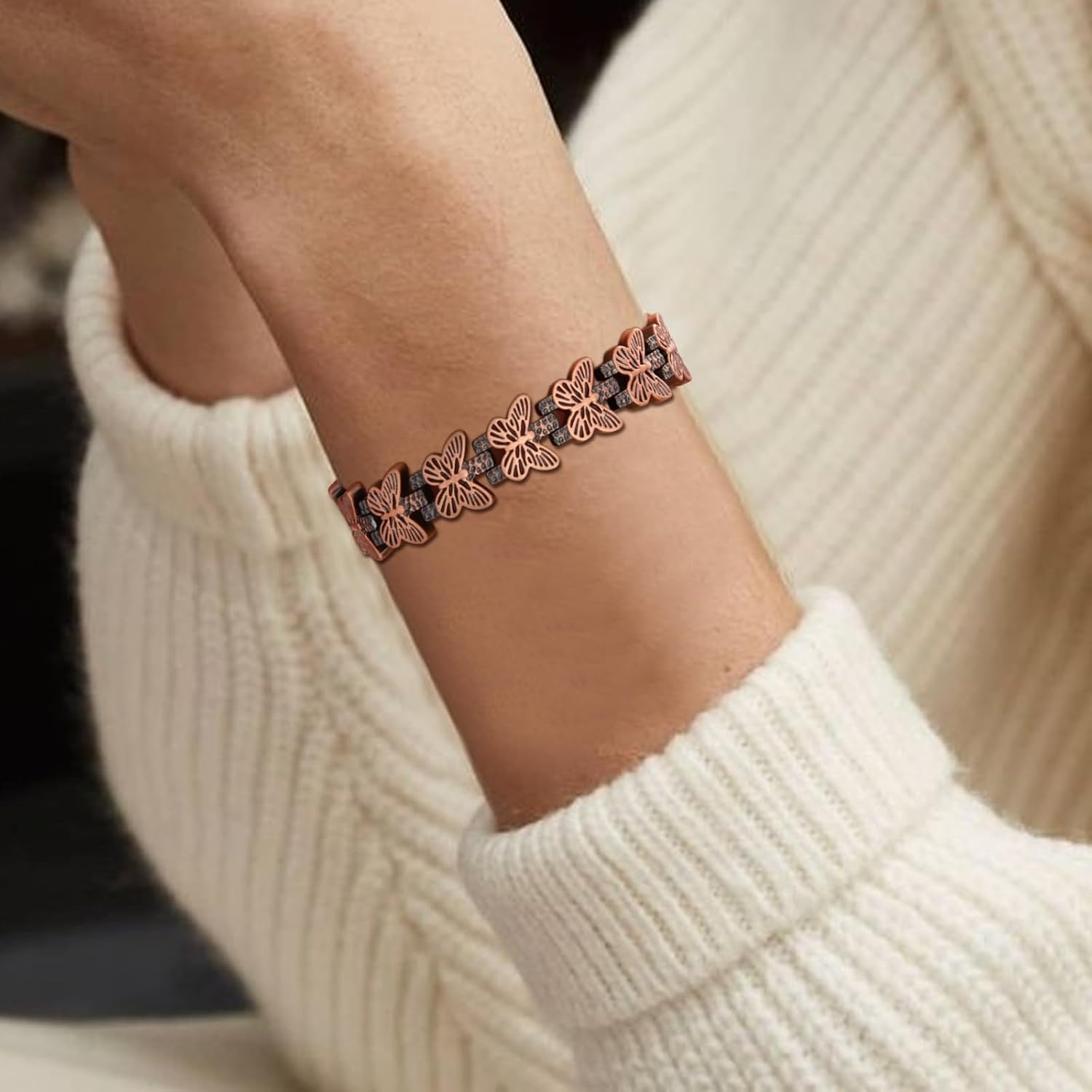 GMOX プレミアム銅磁気ブレスレット女性用 3500 ガウ - Health Wellness Bracelet のレビューと価格