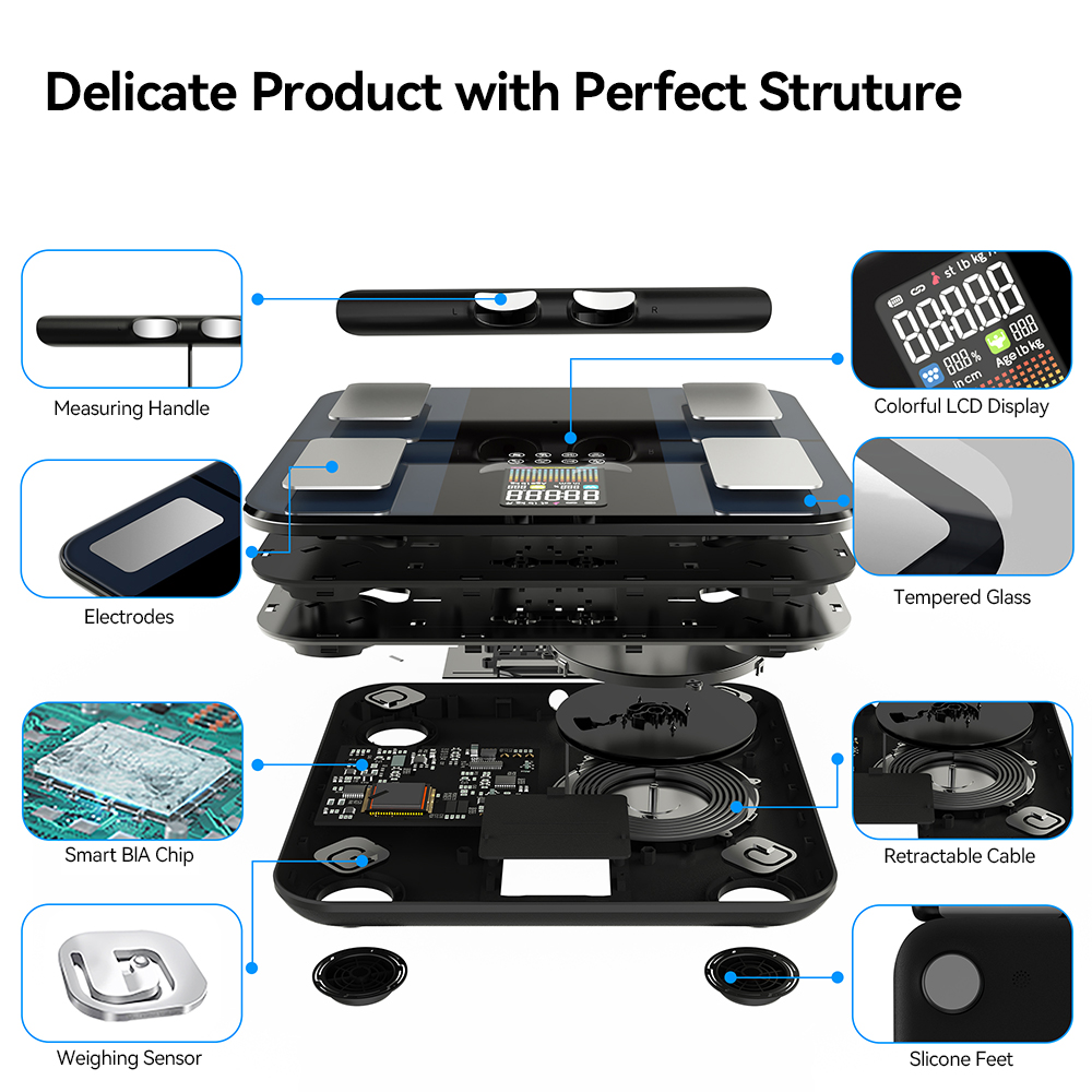 スマートデジタル体組成計 バイオインピーダンス体脂肪計 体重 - Digital Body Weight Scale のレビューと価格