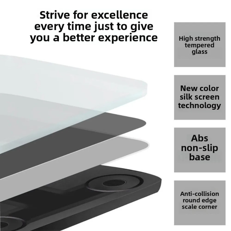 26×26cm充電式スマート体脂肪計、アプリ対応LCDディス - Digital Body Weight Scale のレビューと価格