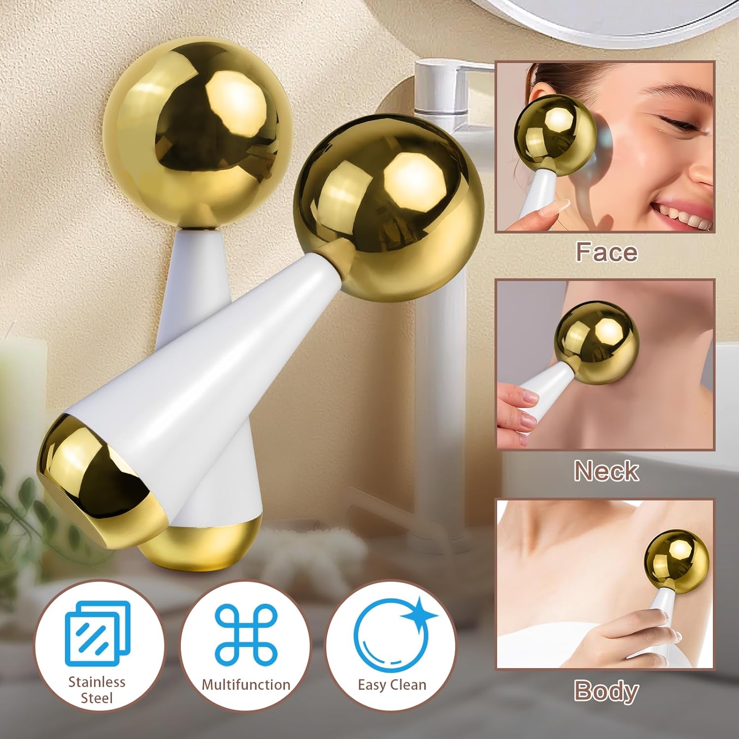 アイスグローブ フェイスアイ用 スチール ホット&クライオス - Ice Roller Face Cold のレビューと価格