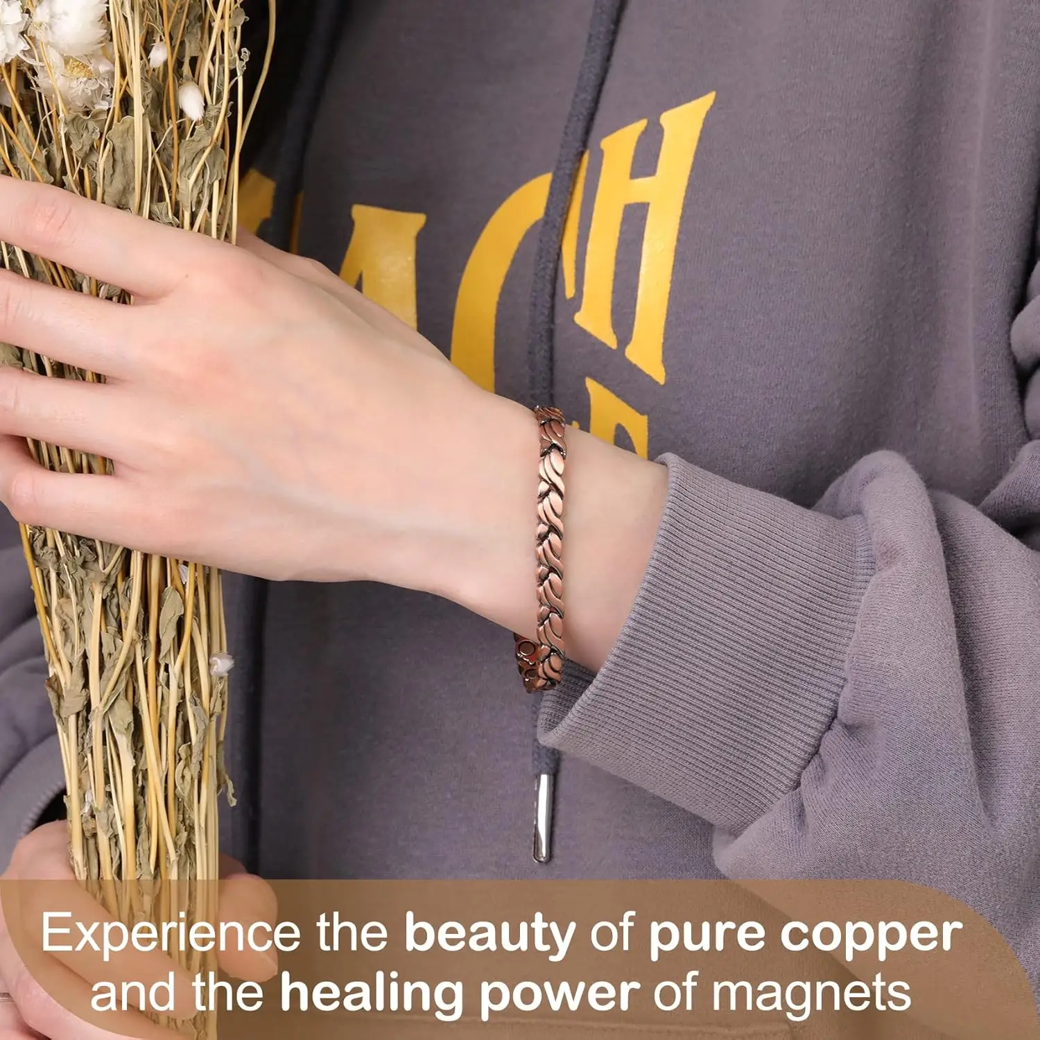 ARADOO 女性用純銅磁気ブレスレット – 99.99%  - Health Wellness Bracelet のレビューと価格