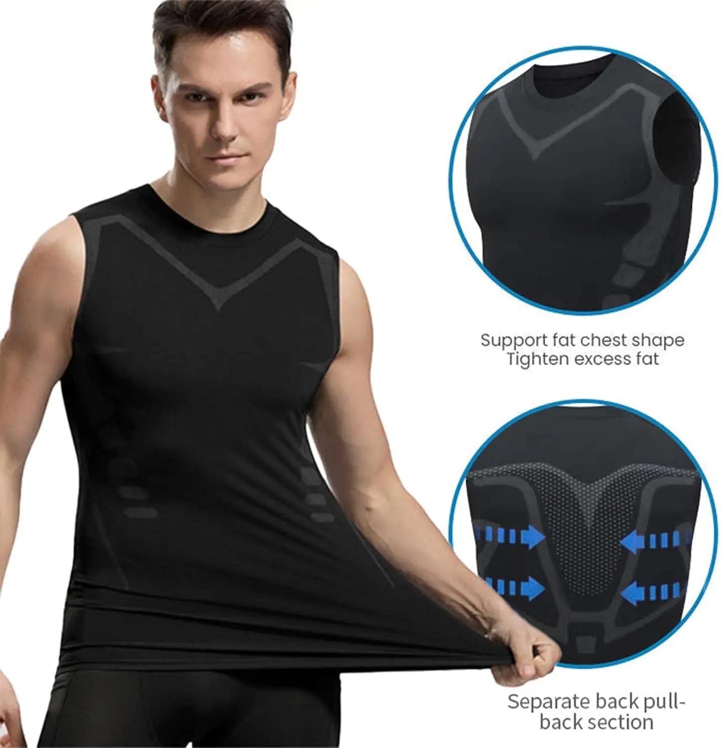 圧縮タンクトップ男性ジムシャツノースリーブ速乾性印刷スポーツ - Health Wellness And Fitness のレビューと価格