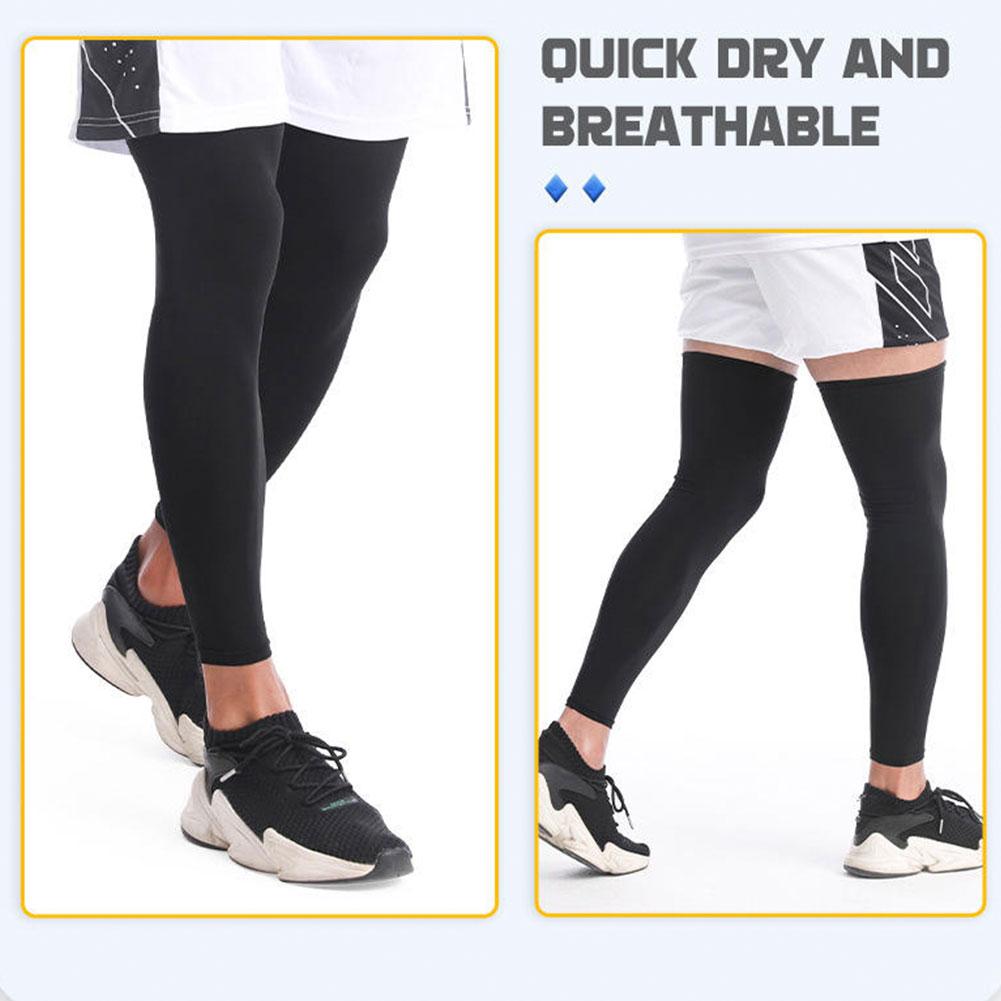 日焼け防止レッグカバー脚圧縮スリーブバスケットボールスポーツ - Compression Knee Sleeve のレビューと価格