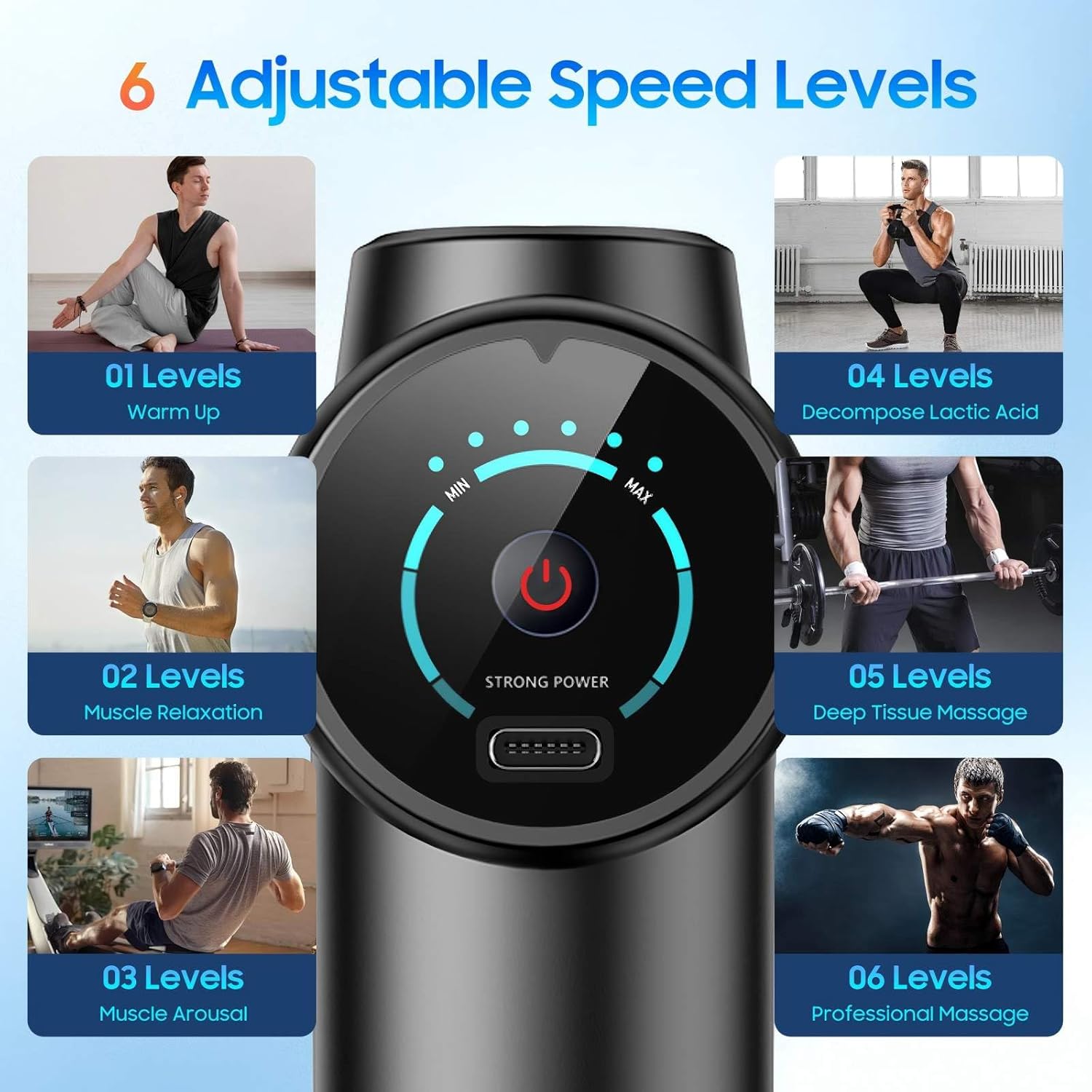 新しい深部組織マッサージガンポータブル顔の筋肉マッサージャー - Health Wellness And Fitness のレビューと価格