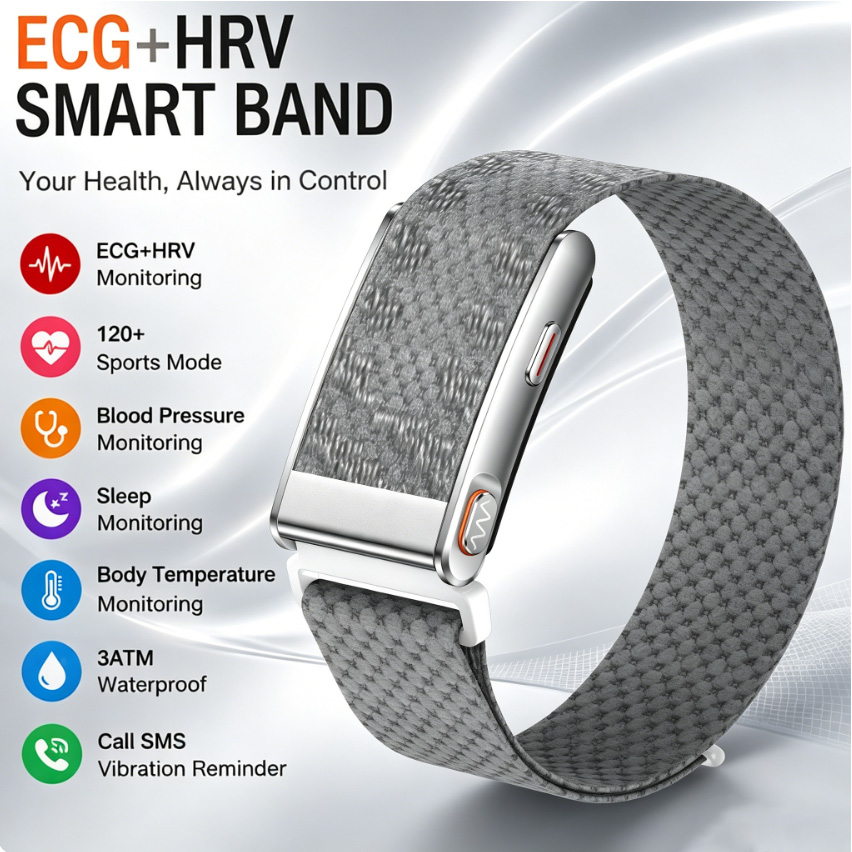 スマートヘルスブレスレット ECG HRV 血圧 睡眠モニタ - Health Wellness Bracelet のレビューと価格