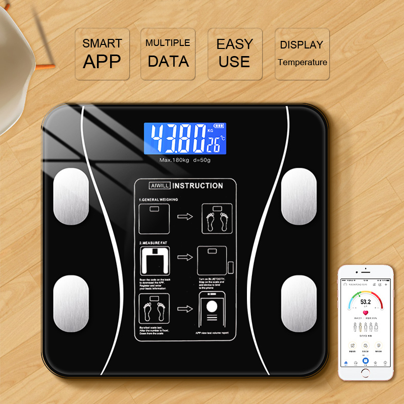体脂肪計スマートワイヤレスデジタル体重計体組成分析装置スマー - Digital Body Weight Scale のレビューと価格