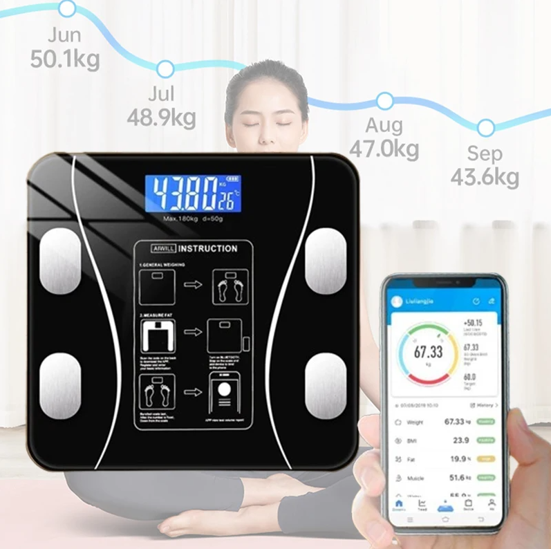 USB インテリジェント精密体脂肪計小型電子体重計家庭用デジ - Digital Body Weight Scale のレビューと価格